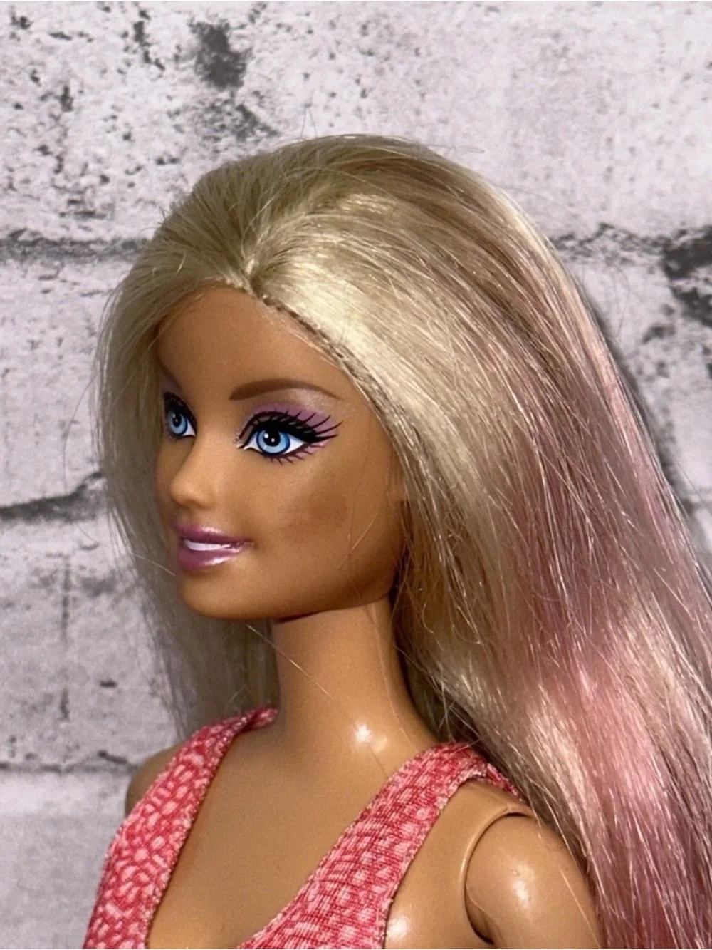 Barbie Doll Blonde Hair with Highlights 2000s Restyled Dress Shoes Purse